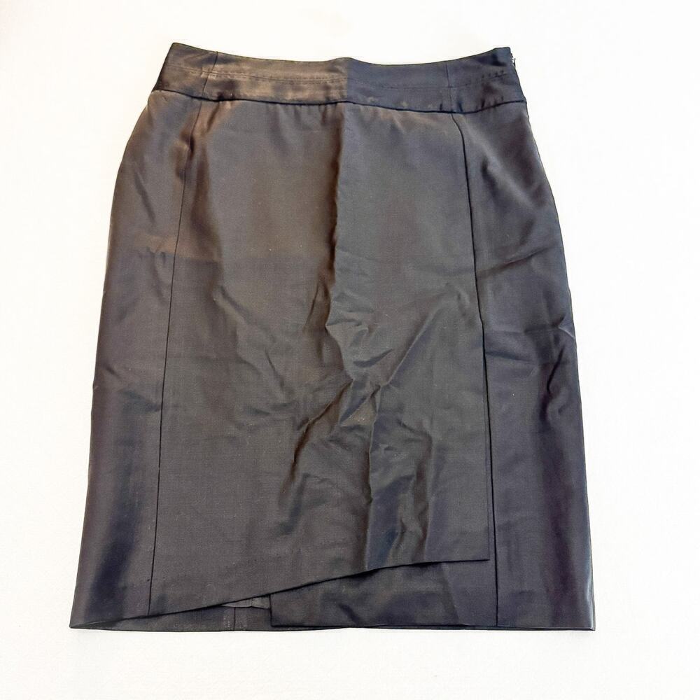 Reiss High Waisted Banded Black Pencil Straight Skirt Size 8